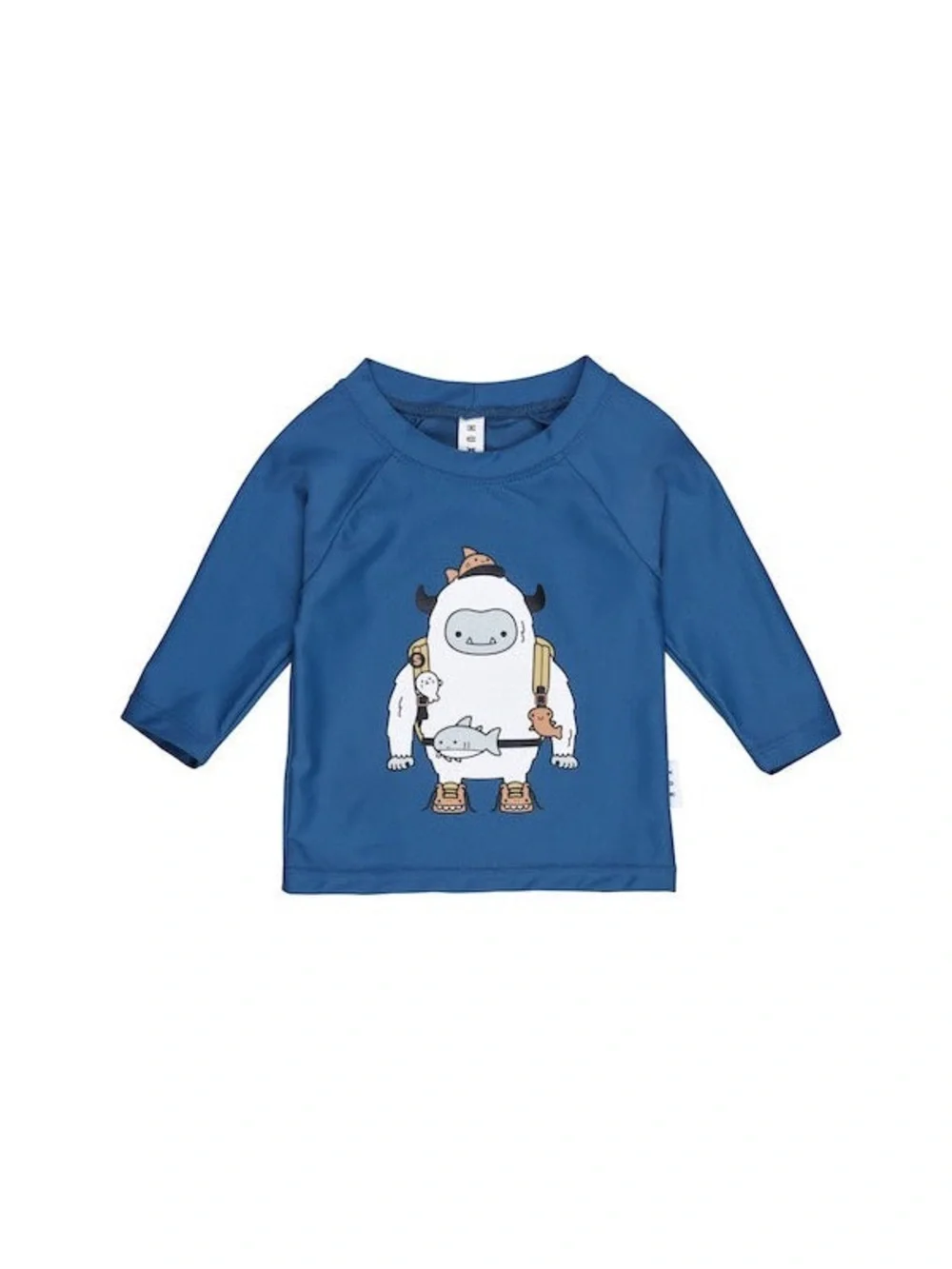 Huxbaby yeti swim set Blue Rash Guard Top with Yellow Short